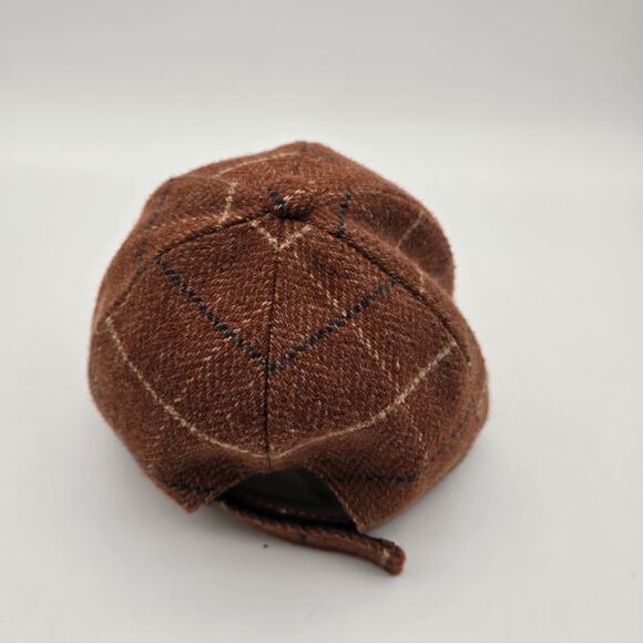 Anthropologie Hat Womens Brown Plaid Baseball Cap Strapback Wool Tweed 6 Panel main image 7